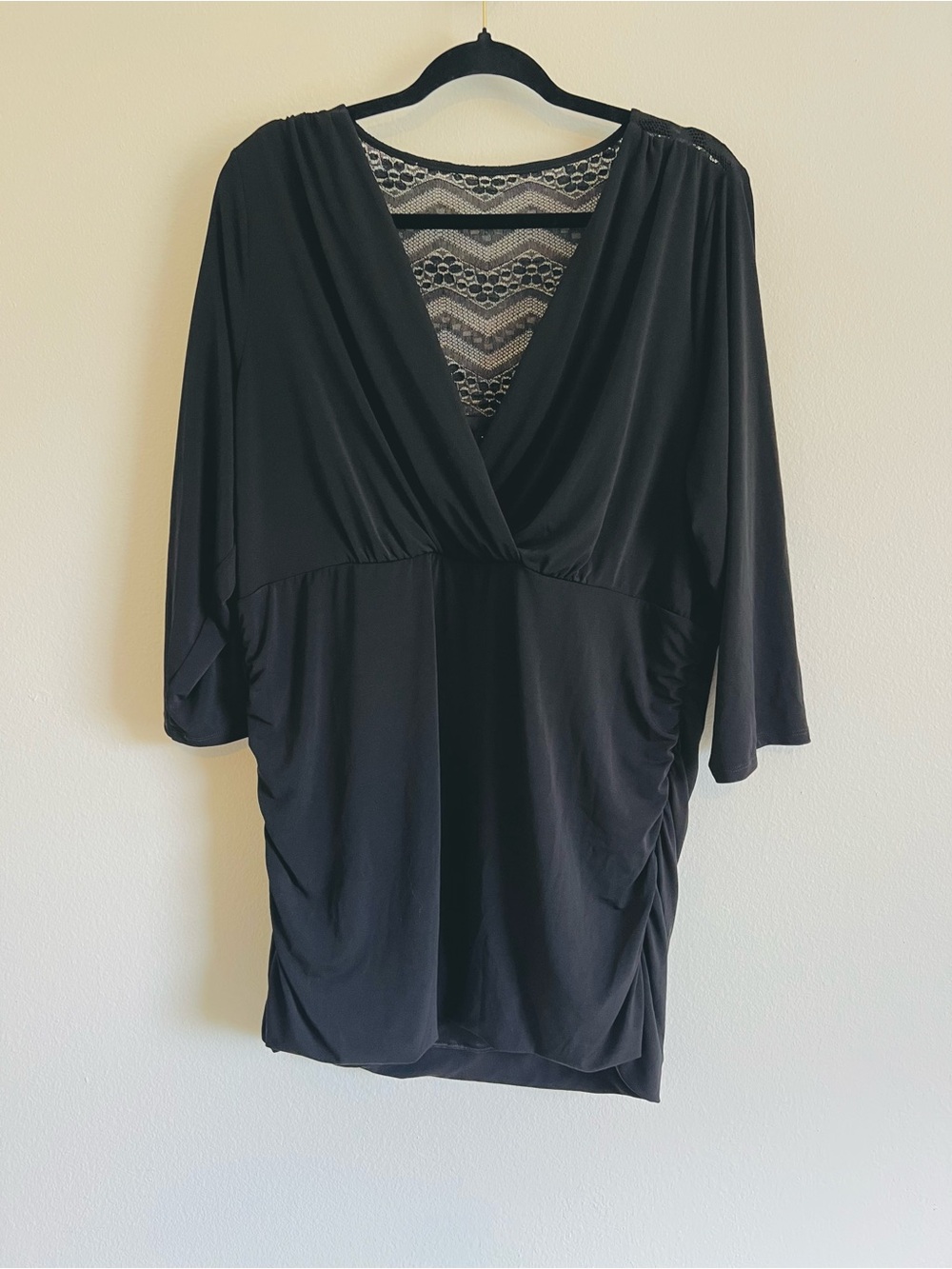Torrid Black Lace-Back V-Neck Dress
